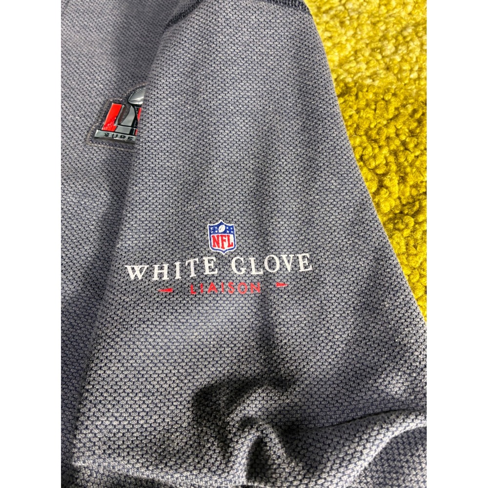 Tommy Bahama NFL Super Bowl LVI White Glove Liaison 1/4 Zip Pullover Blue XL - Picture 5 of 7